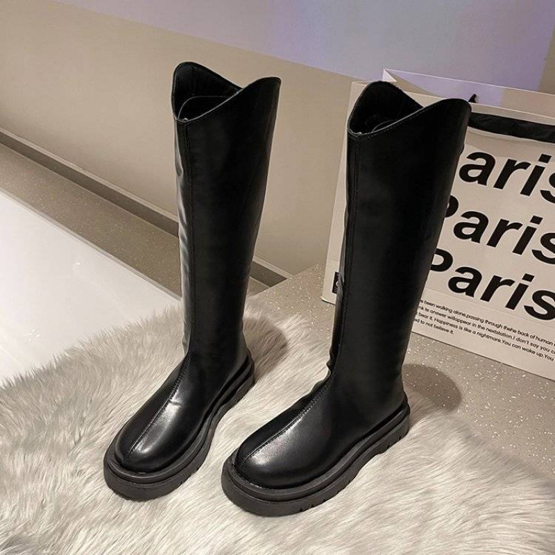 Women's Leather Over-the-knee Boots With Thick Soles And Zippers foto 5