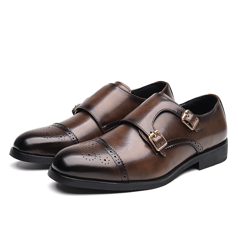 Low-top Leather Shoes Fashion British Style Business Formal Wear Casual Men's Shoes foto 4