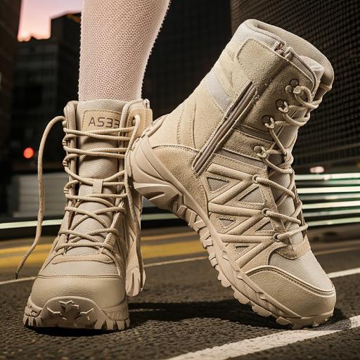 Breathable Leather Hiking Boots High-top Outdoor Climbing Shoes And Rugged Work Boots For The Wildernes foto 2