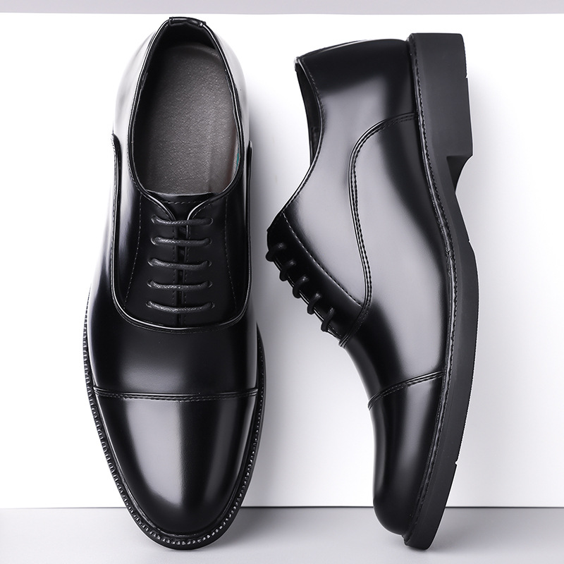 Business Oxford Dress Three-eyelet Design Men's Genuine British-style Leather Shoes foto 4