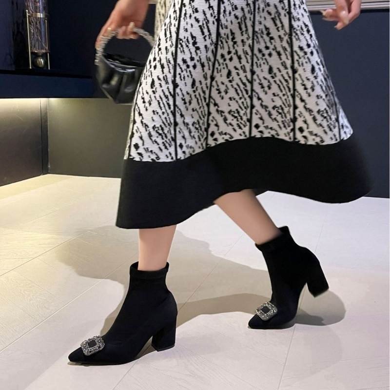 Womens Luxurious And Elegant Pointed-toe Ankle Boots foto 4