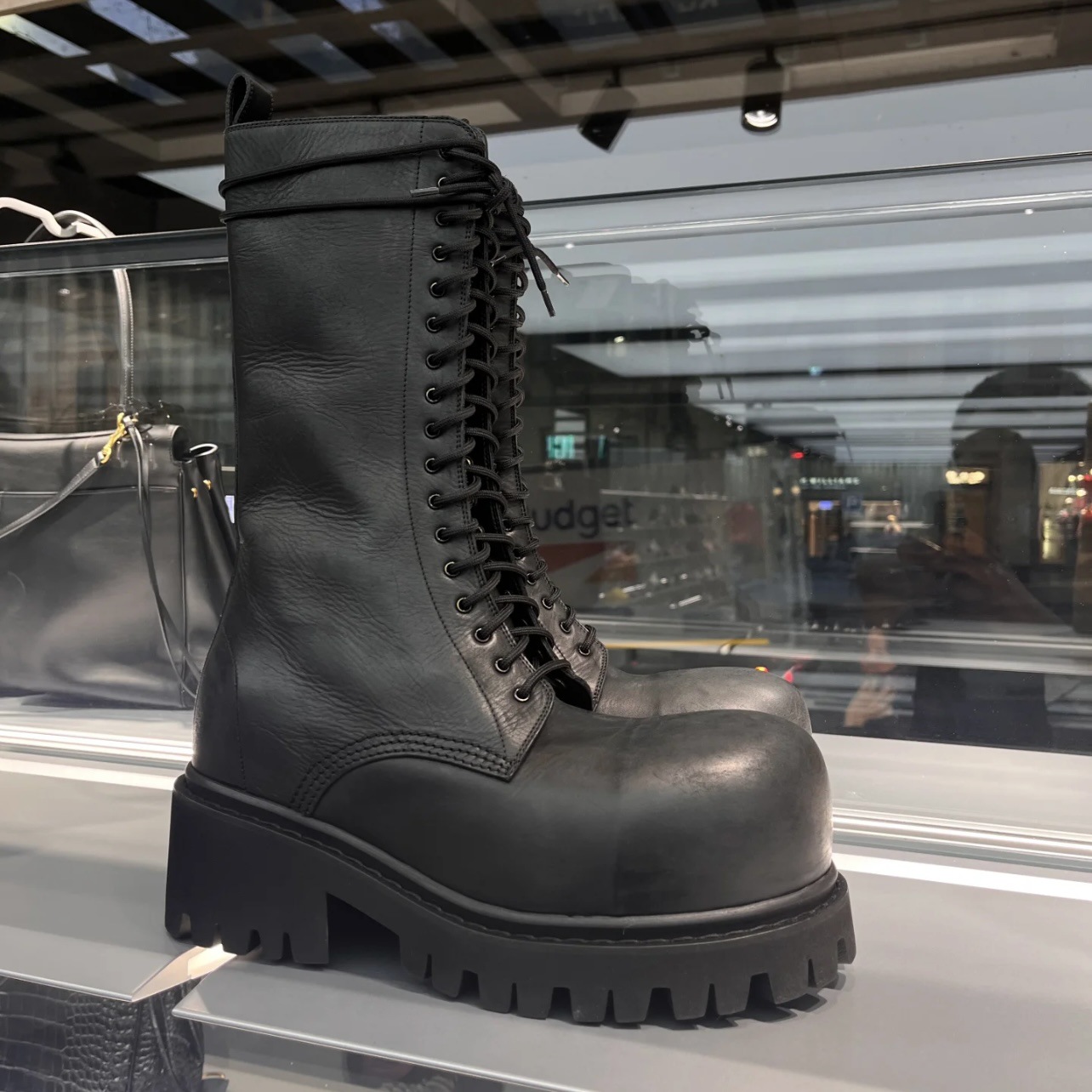 Super Cool Big-head Boots Womens Mid-calf Boots New Style Chunky Heel Height-increasing foto 3