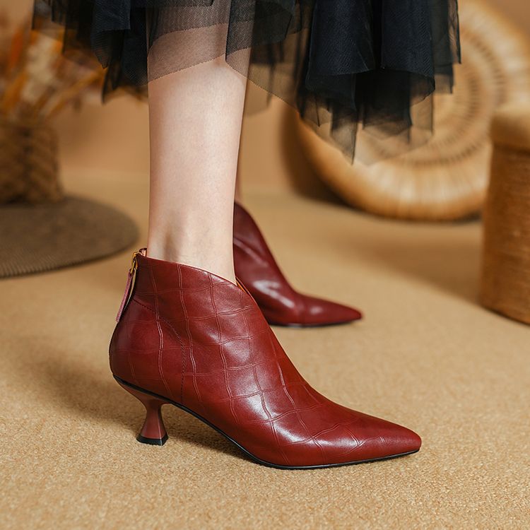 Womens Elegant Pointed-toe Ankle Boots foto 3