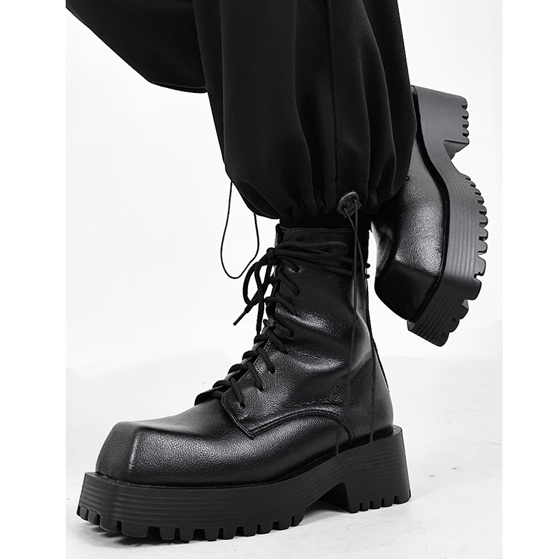 Men's And Women's Fashion Platform Square Toe Martin Boots foto 4