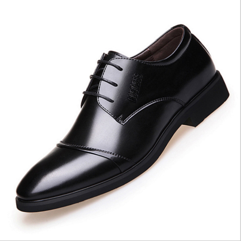 Men's Shoes Plus Size Business Formal Wear Leather Shoes Breathable Lace Up foto 4