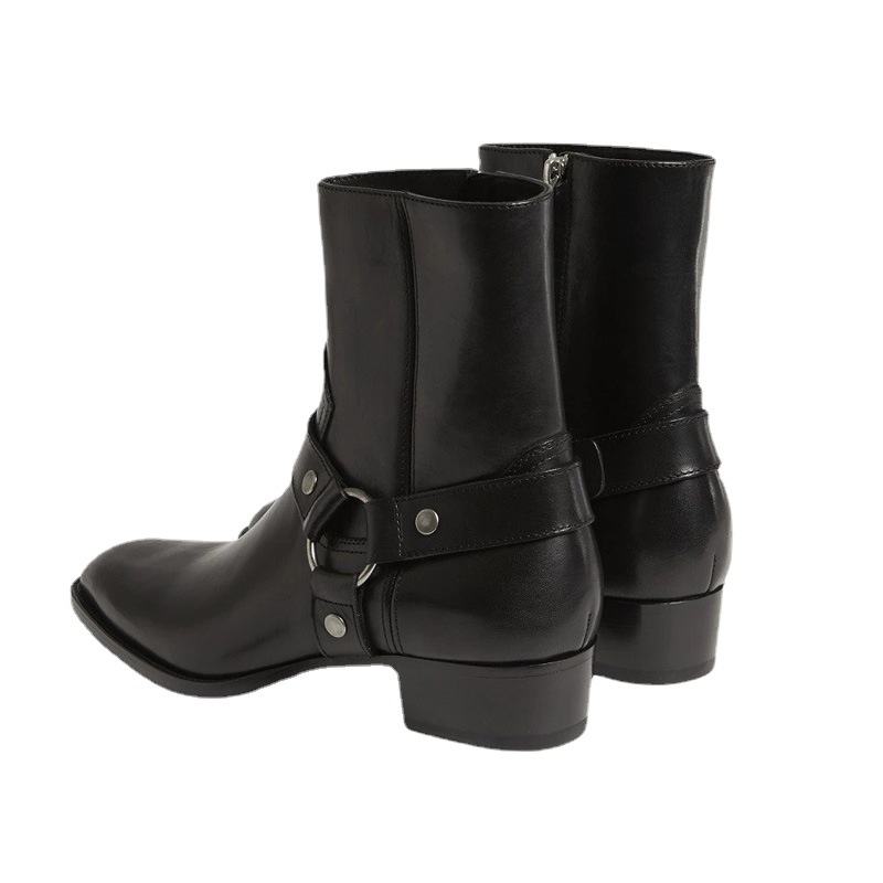 Pointed-toe Leather Martin Boots For Men foto 2