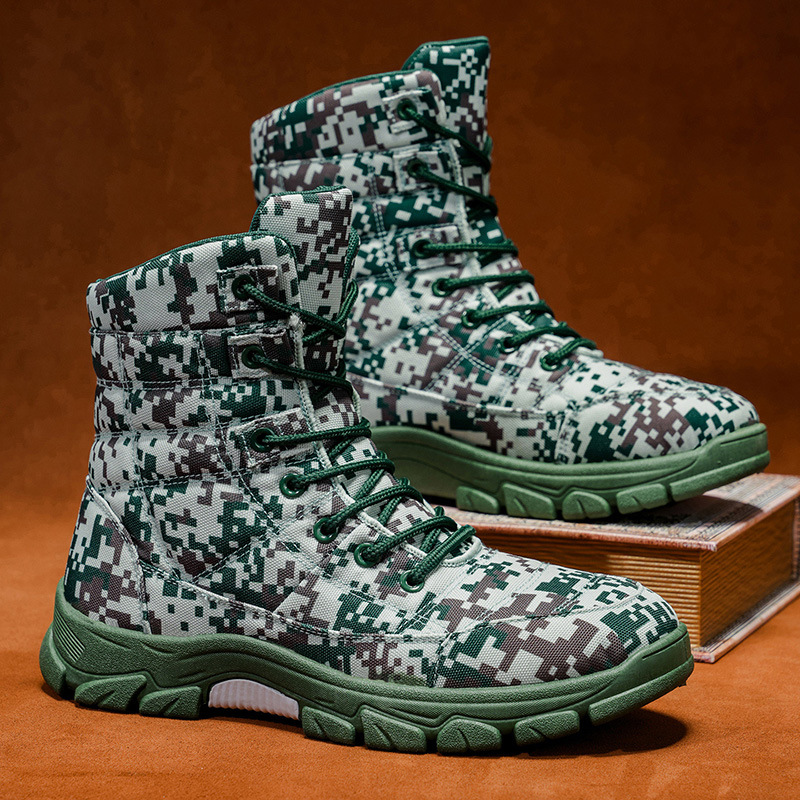 Fleece Lined Warm Plus Size Camouflage Hiking Boots With Thick Solesperfect For Outdoor And Snowy Conditions foto 3
