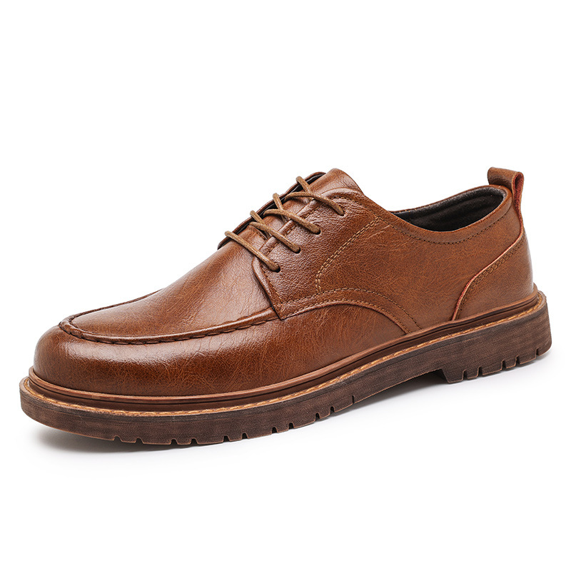Tooling Casual Leather Shoes All-matching British Leather Shoes foto 3