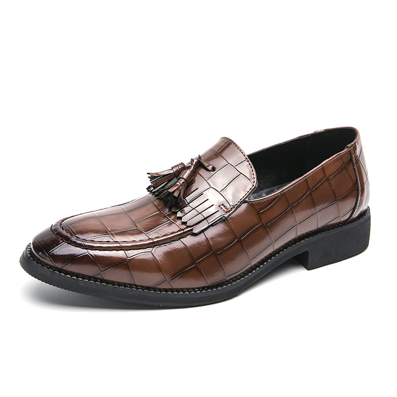 Casual Slip-on Pointed British Style Small Leather Shoes foto 2