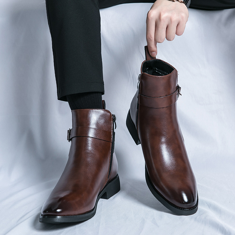 High-top British Fall Winter Men Western Boots Men foto 3