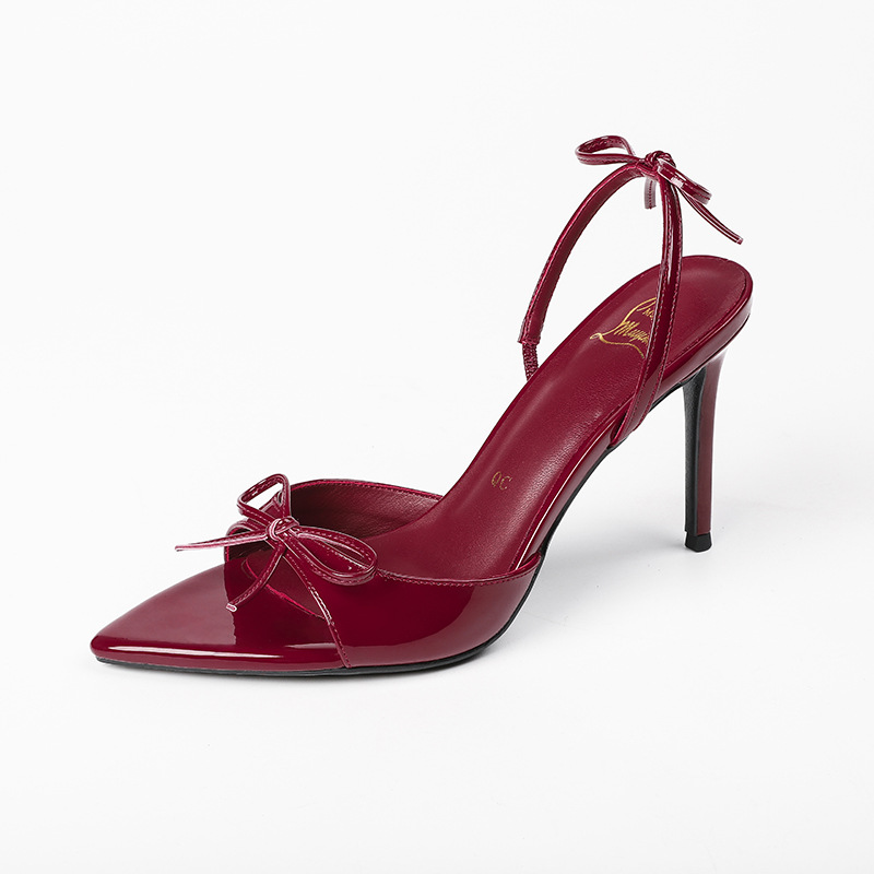 Pointed Stiletto Heel High Heels Open Toe Bow Women foto 4