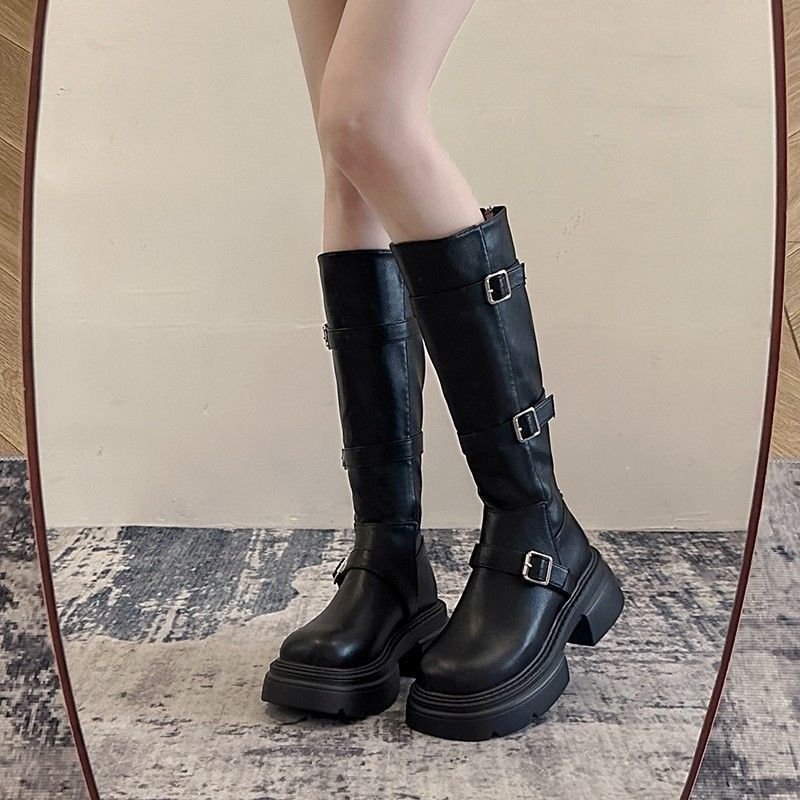 Women's Fashionable Retro Casual Knee-High Boots foto 4