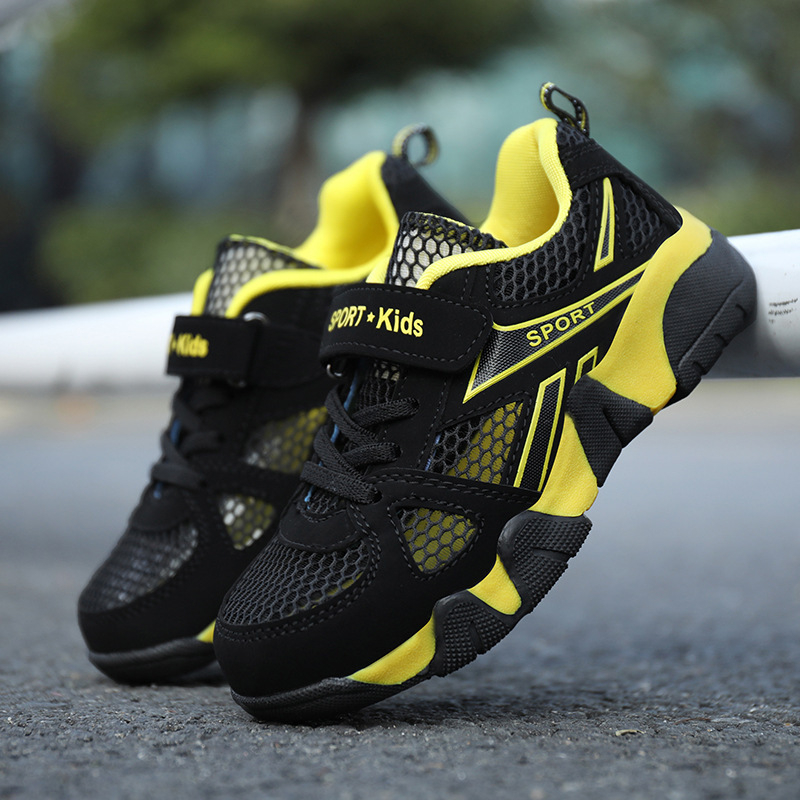 Kids Sports Mesh Shoes Boys Running Perforated Shoes With Large Mesh Holes For Breathability foto 3