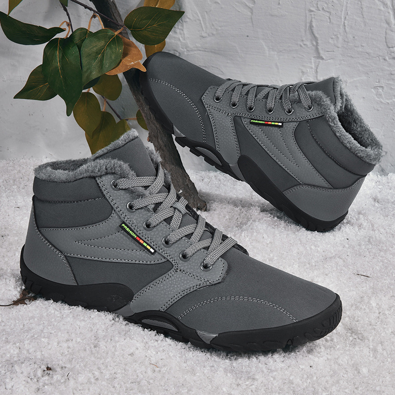 New Men's Winter Waterproof Non-slip Warm Snow Boots Fleece-lined foto 3