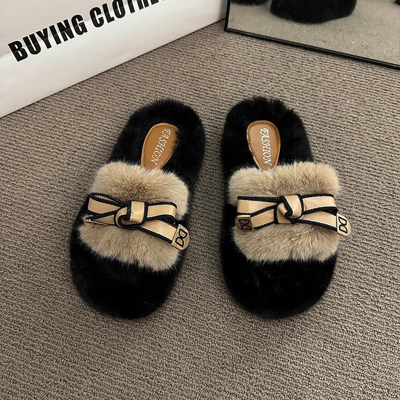 Versatile Furry Cotton Slippers For Womenperfect For Fall And Winter Wear foto 2