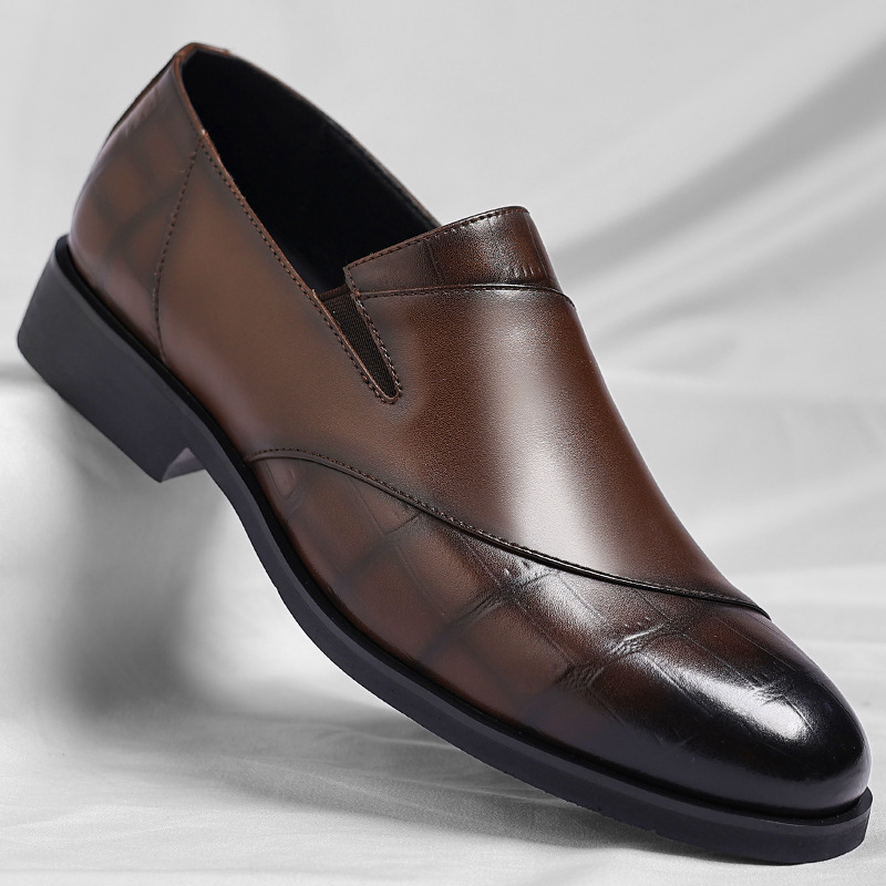 Men's Slip-on Casual Leather Shoes Low-top Business Formal Wear foto 3