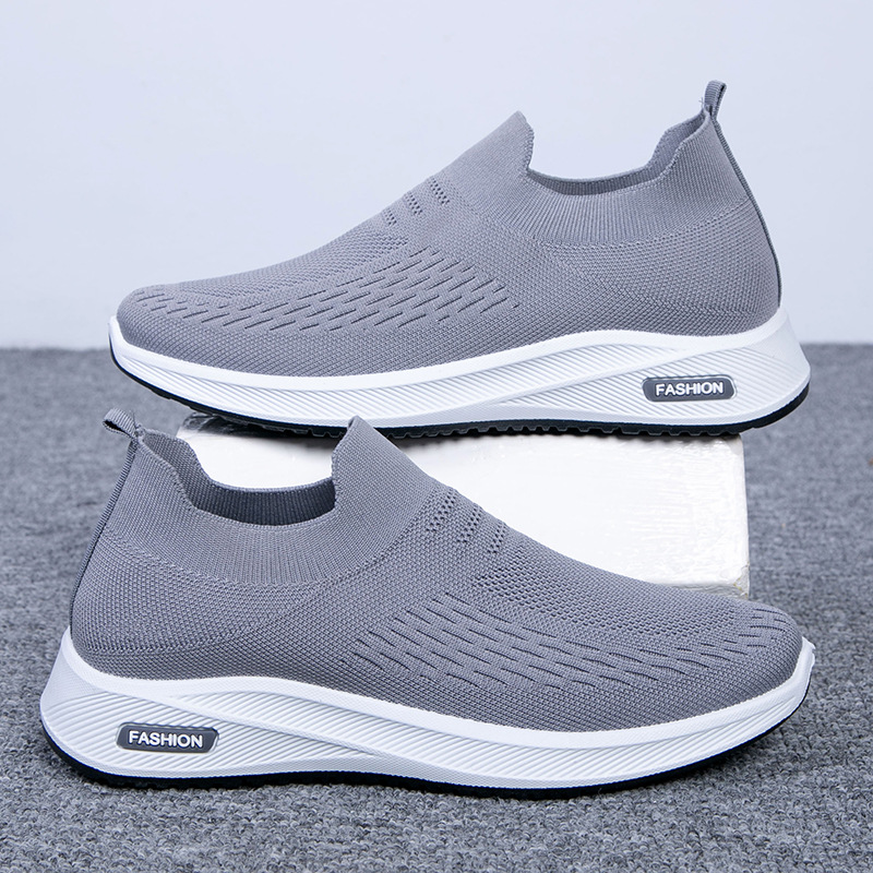 Spring New Breathable Flyknit Slip-on Mens Running Sneakers foto 2