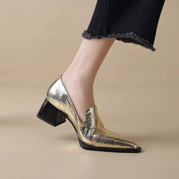 Crack Pointed Deep Mouth High Heels Women foto 2