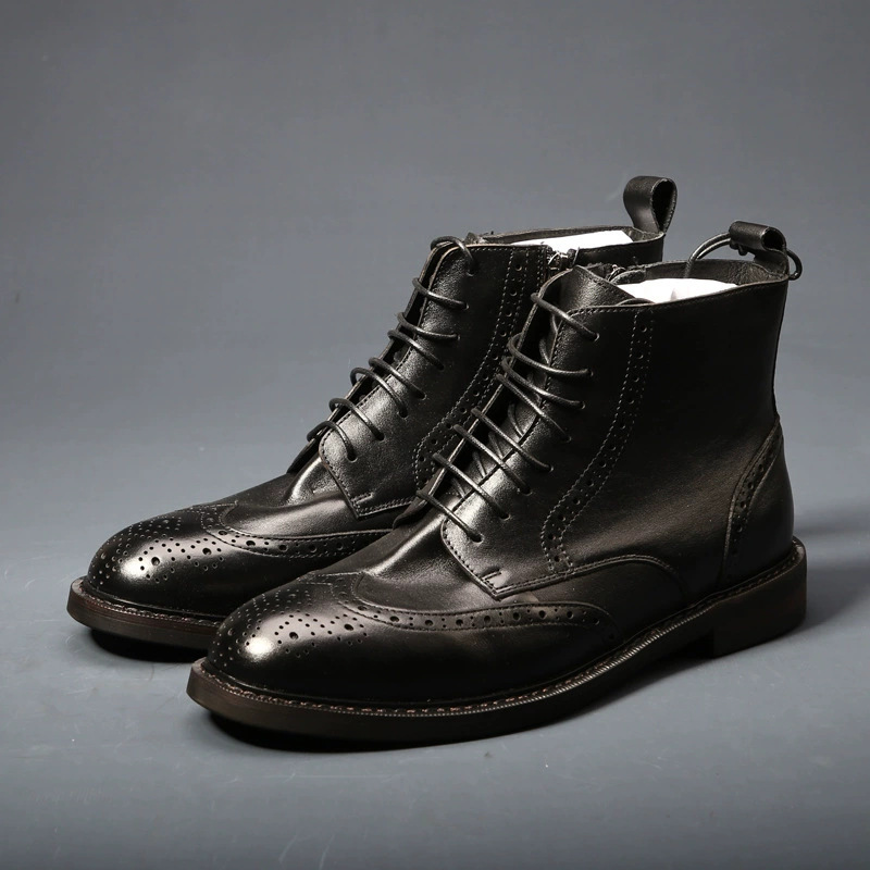 Mens Trendy Casual Thick-soled Leather Boots foto 2