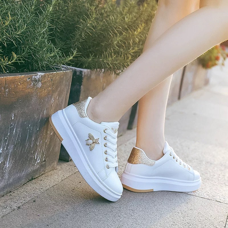 Womens Minimalist Versatile Platform Sneakers foto 4