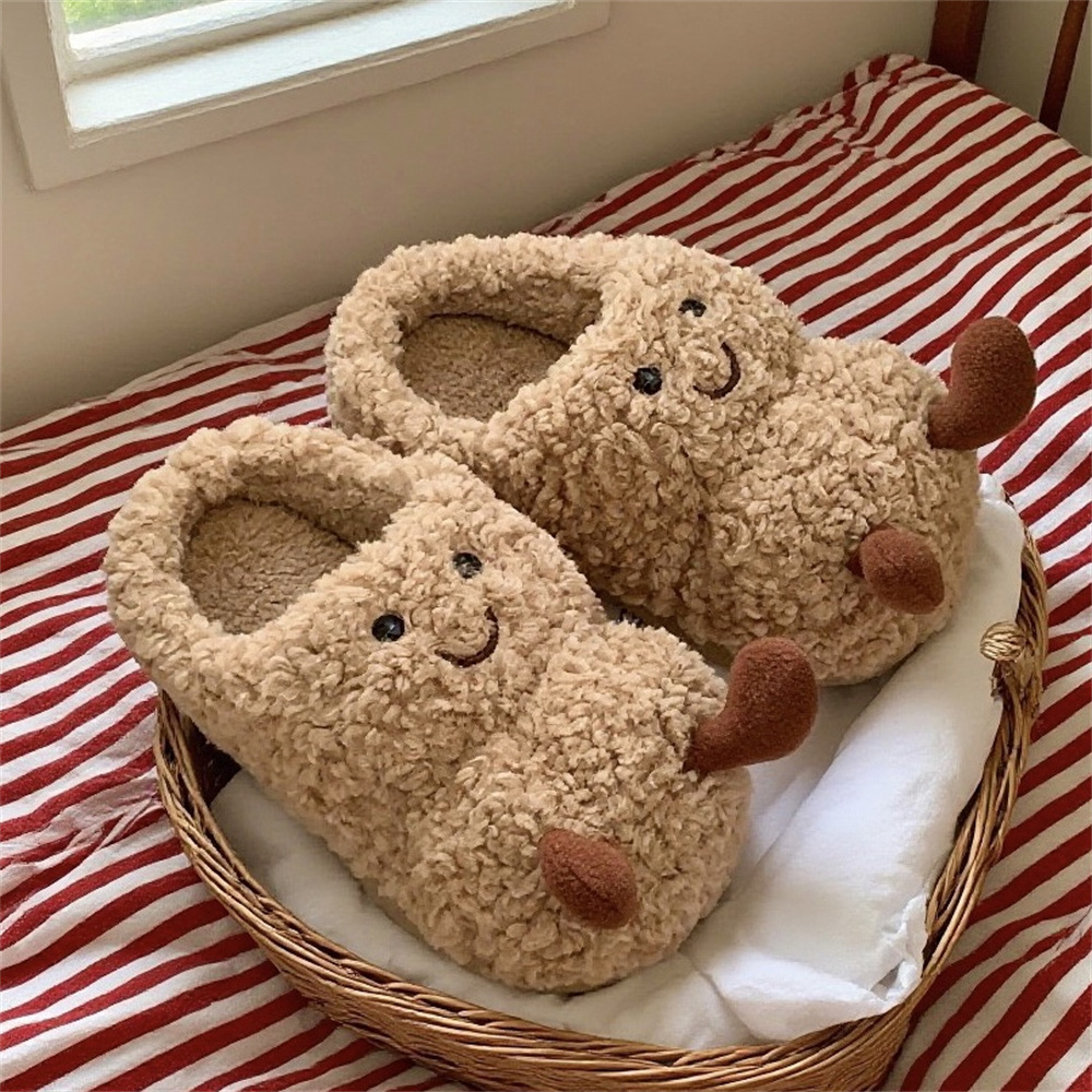 Home Thermal Cotton Slippers Women's Plush Confinement Shoes foto 5