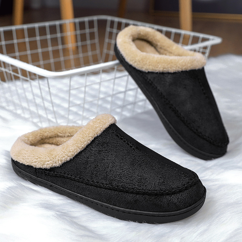 Indoor Warm Anti Slip And Plush Cotton Shoes For Men foto 3