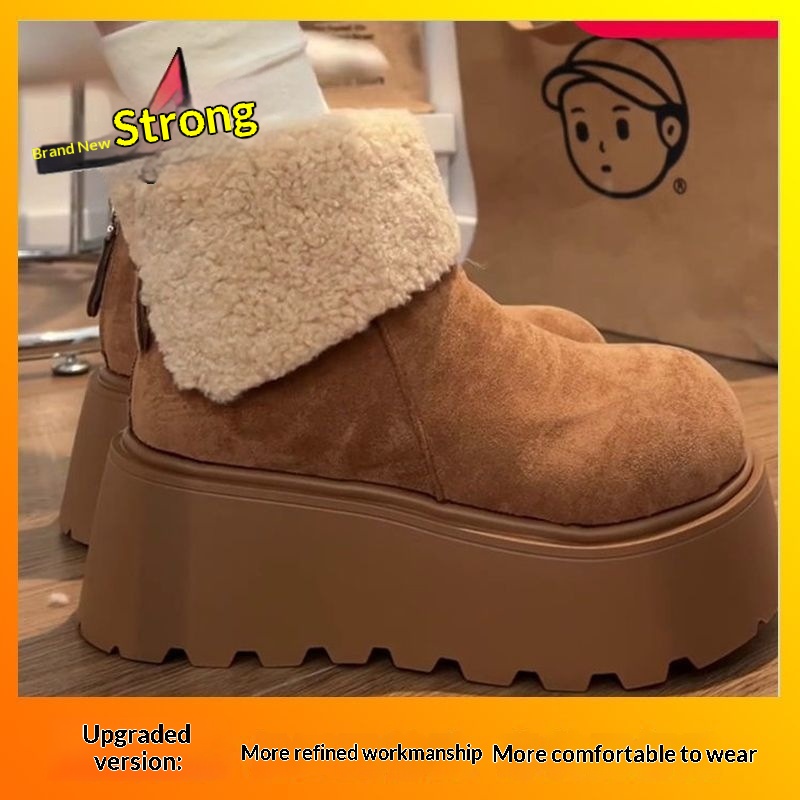 Womens Fleece-Lined Cotton Shoes Vintage Snow Boots foto 2