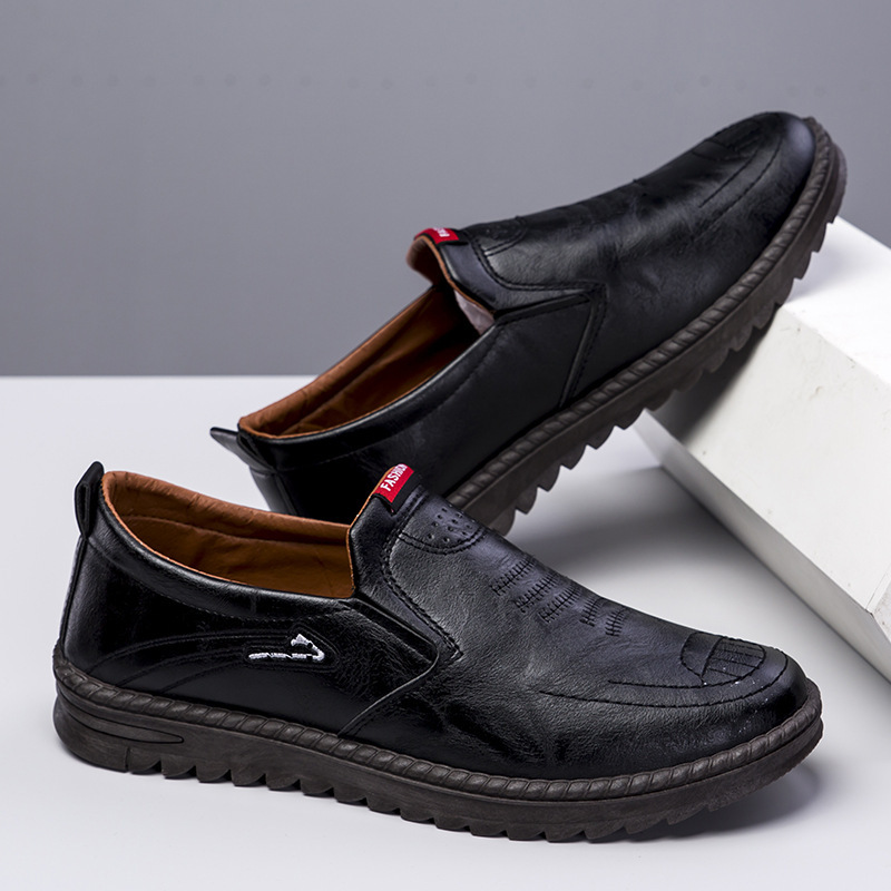 Men's Leather Shoes Spring Leisure Slip-on foto 3