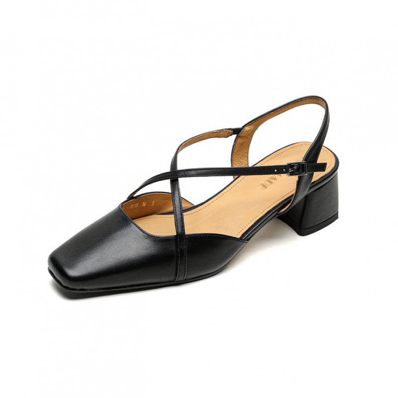Women's Tendon Soft Bottom Mid Heel Sandals Closed Toe Casual foto 4