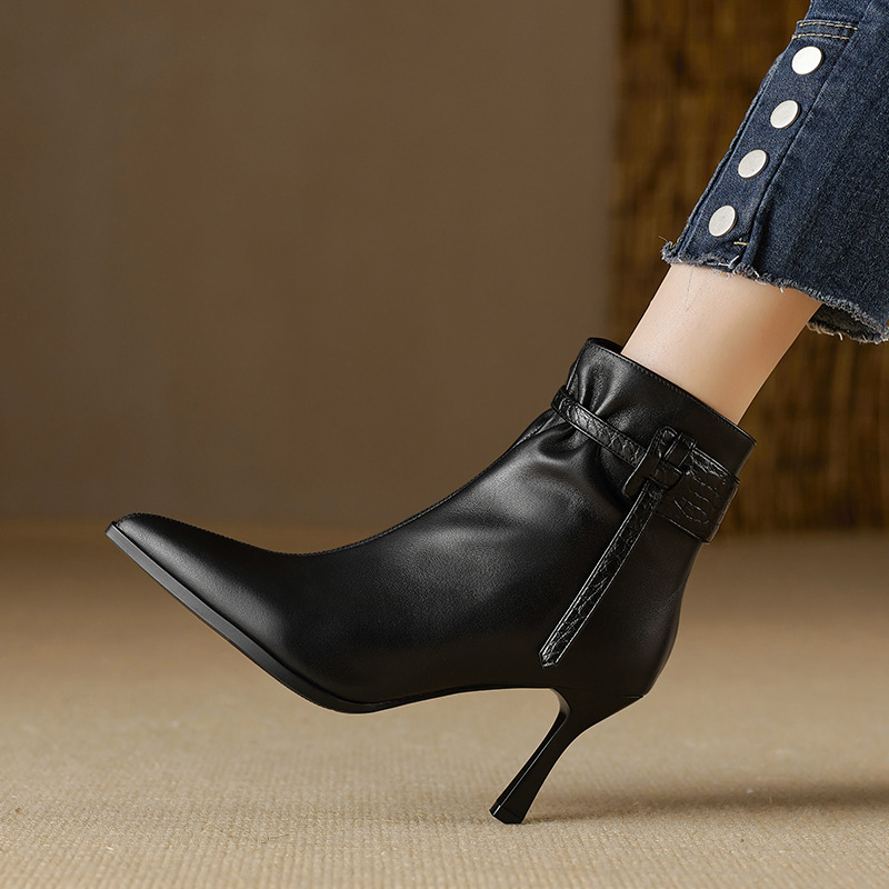 Minimalist And Elegant Women's Pointed-Toe Stiletto Martin Boots foto 2