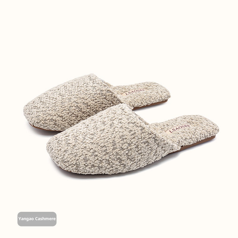 Autumn And Winter Fleece-lined Thermal Cotton Slippers Women's Indoor Home Non-slip foto 3