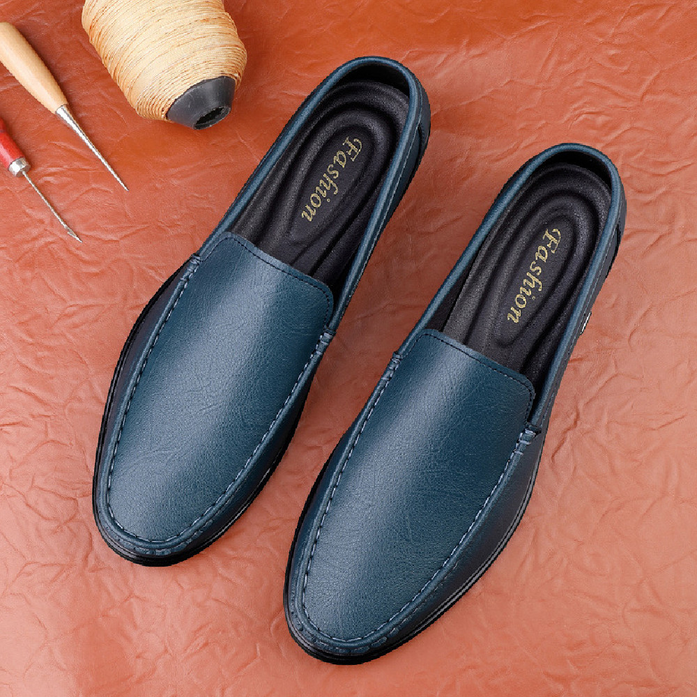 Fashion Multi-color Cowhide Casual Loafers Men foto 3