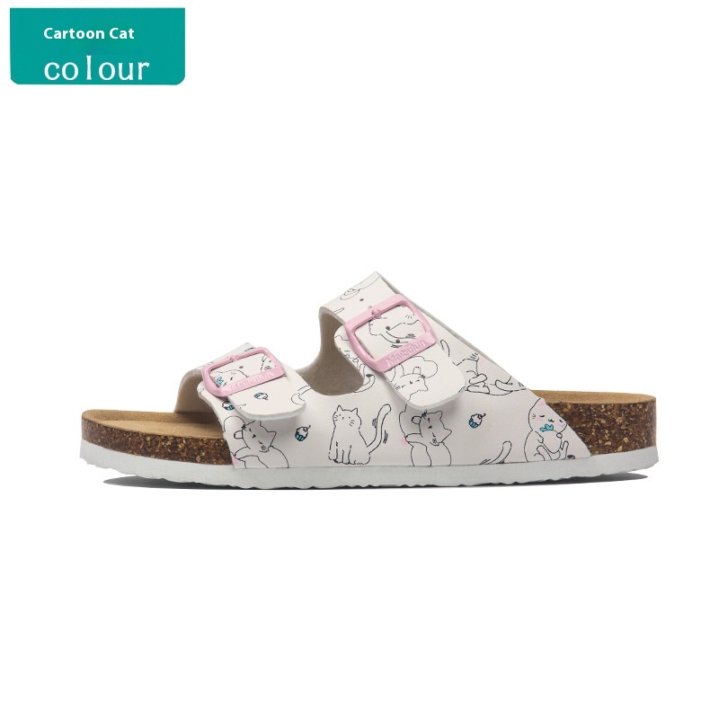 Buckle Flat Cork Slippers Summer Same Beach Buckle Sandals foto 3