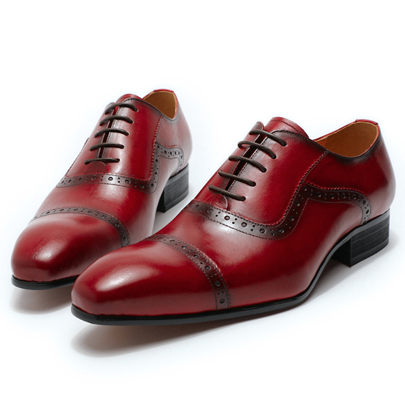 Three-joint Business Carved Men's Shoes foto 4