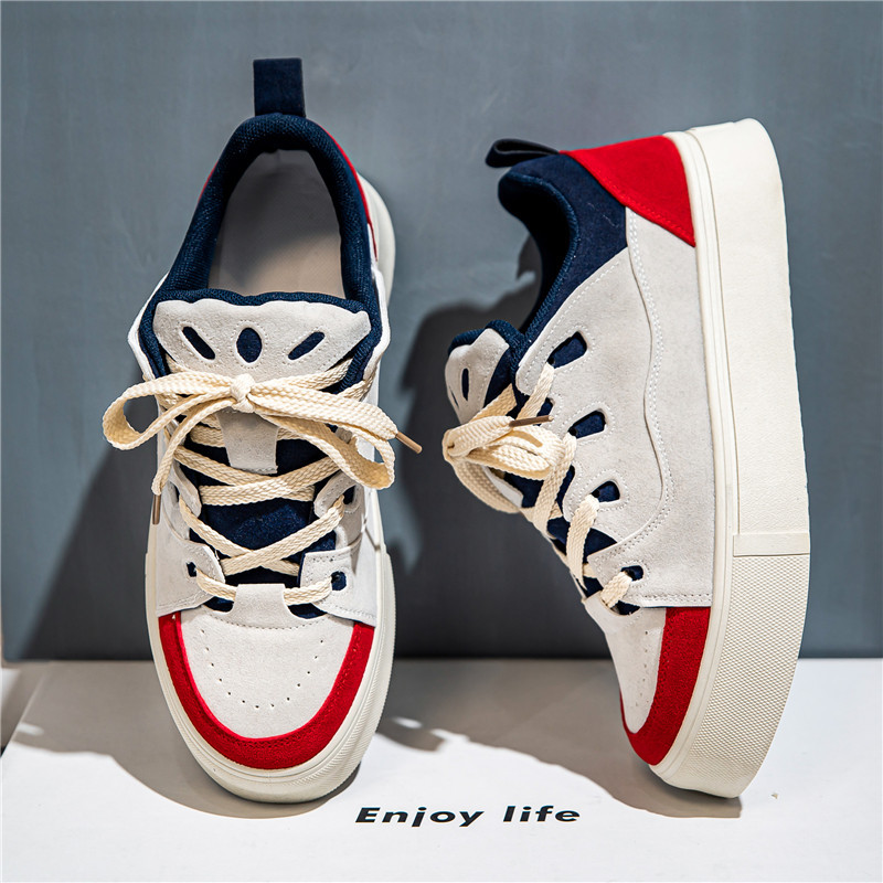 Men's Thick Bottom Skateboard Shoes Low Top foto 5