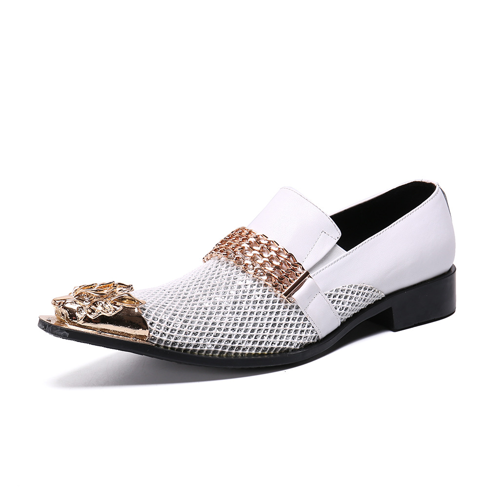 British Pointed Bright Leather Inner Height Increasing Leather Shoes foto 4