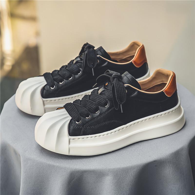 Shell Toe Men's Shoes Leather Waterproof Casual foto 4