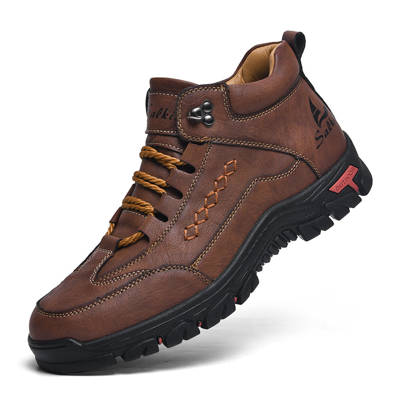 Men's High Top Loafers Non Slip Breathable Latex Insole Hiking Shoes foto 5