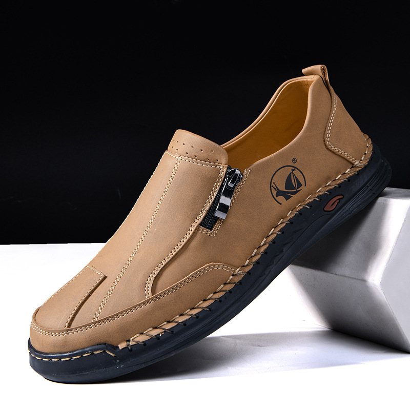 Mens Lace-up Leather Outdoor Casual Shoes foto 4
