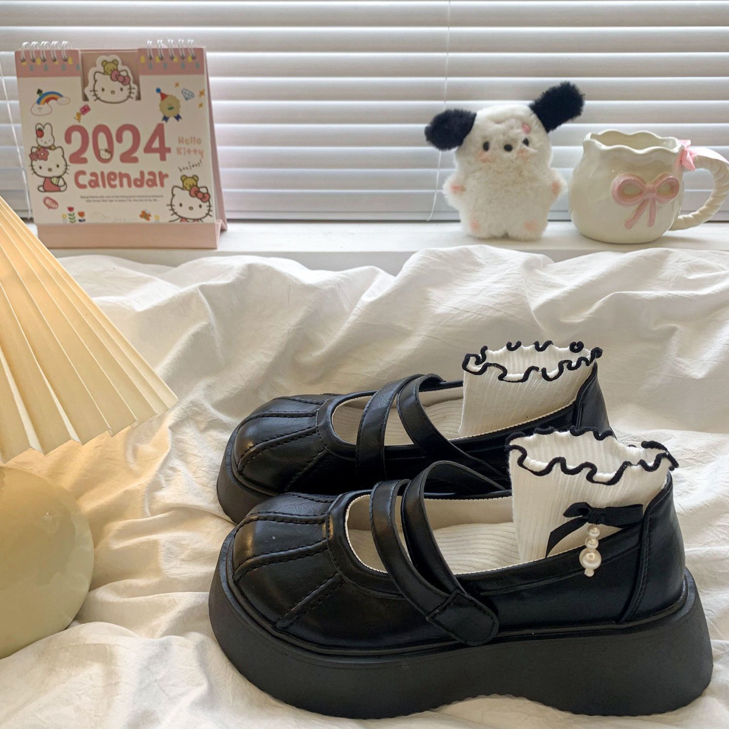 Seasonal New Japanese-style Versatile Height-increasing Leather Shoes For Women foto 4