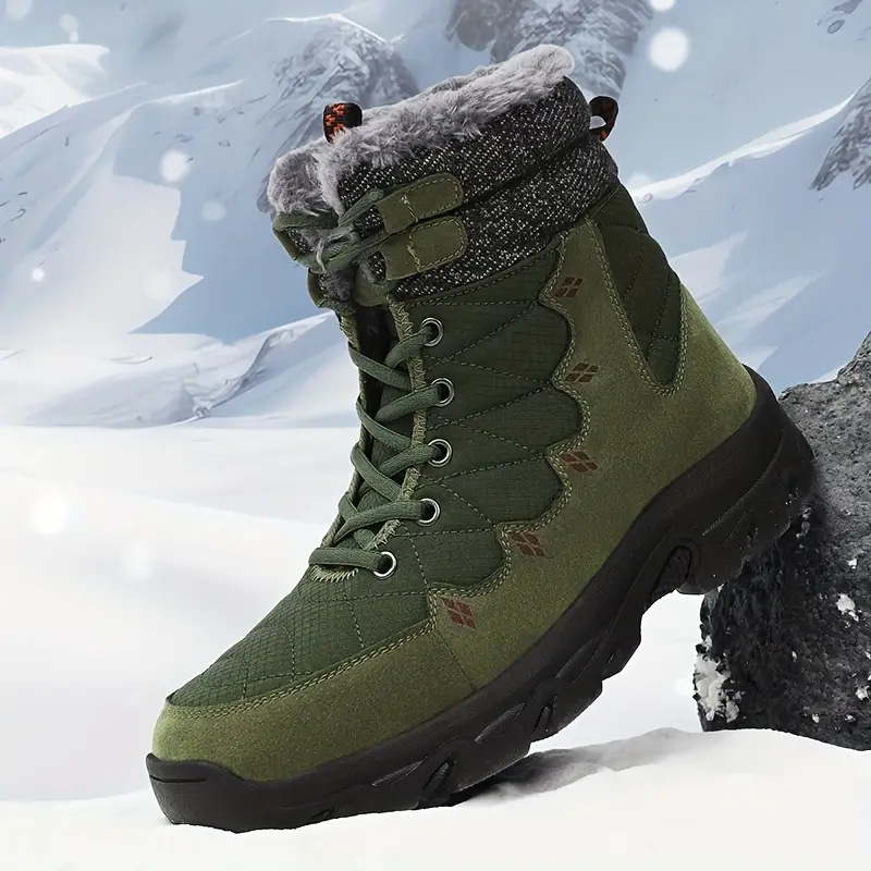 Men's Thick-soled Daily Outdoor Fleece-lined High-top Boots foto 3