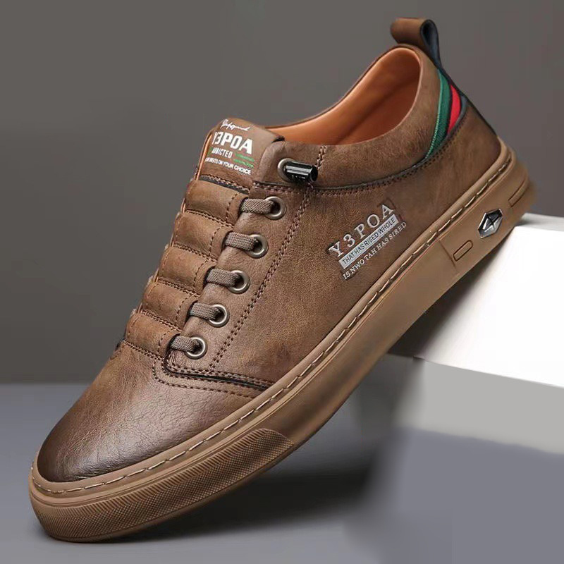 Breathable Soft Bottom White Shoes Casual All-matching Lace-up Men's Sneakers foto 2
