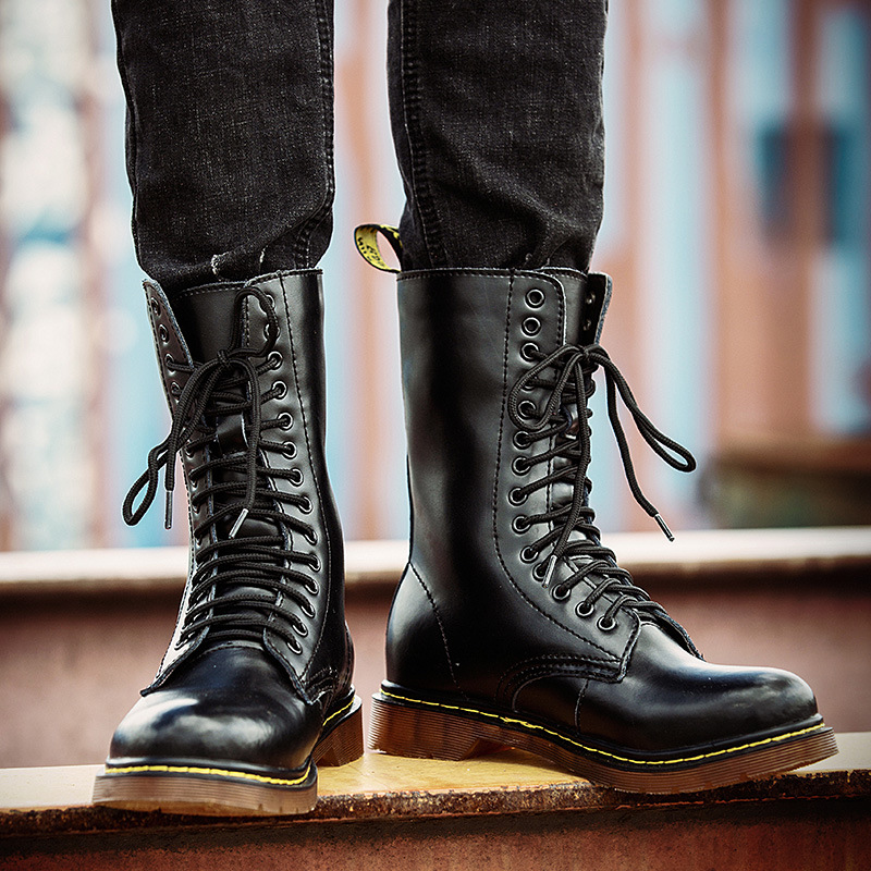 Men's Breathable Leather Cotton Shoes Lace-up foto 3