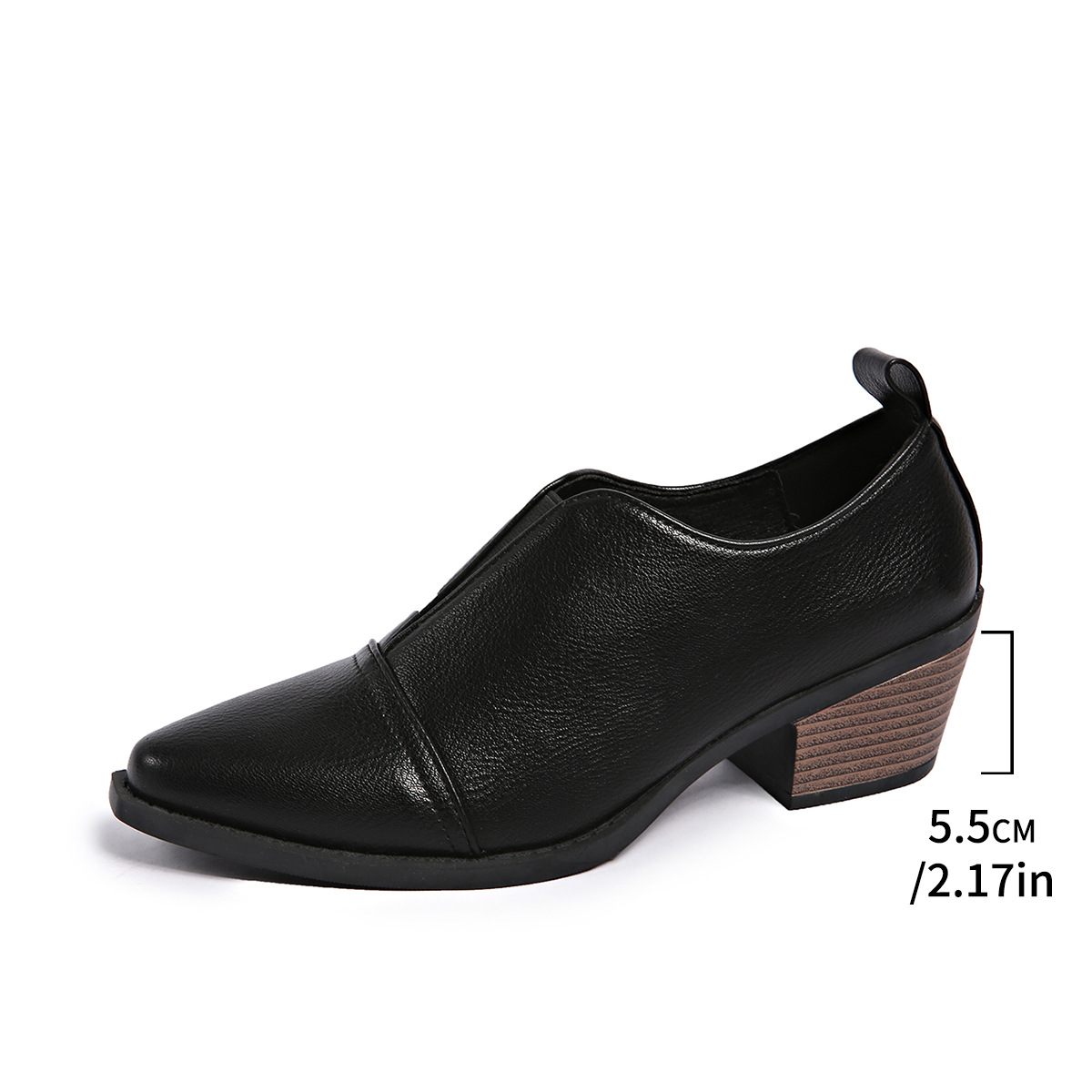 New Spring And Autumn Pointed-toe Chunky-heel Casual Low-top Shoes foto 3