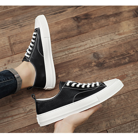 Men's Sports Casual Cowhide Soft Bottom Skateboard Shoes foto 3
