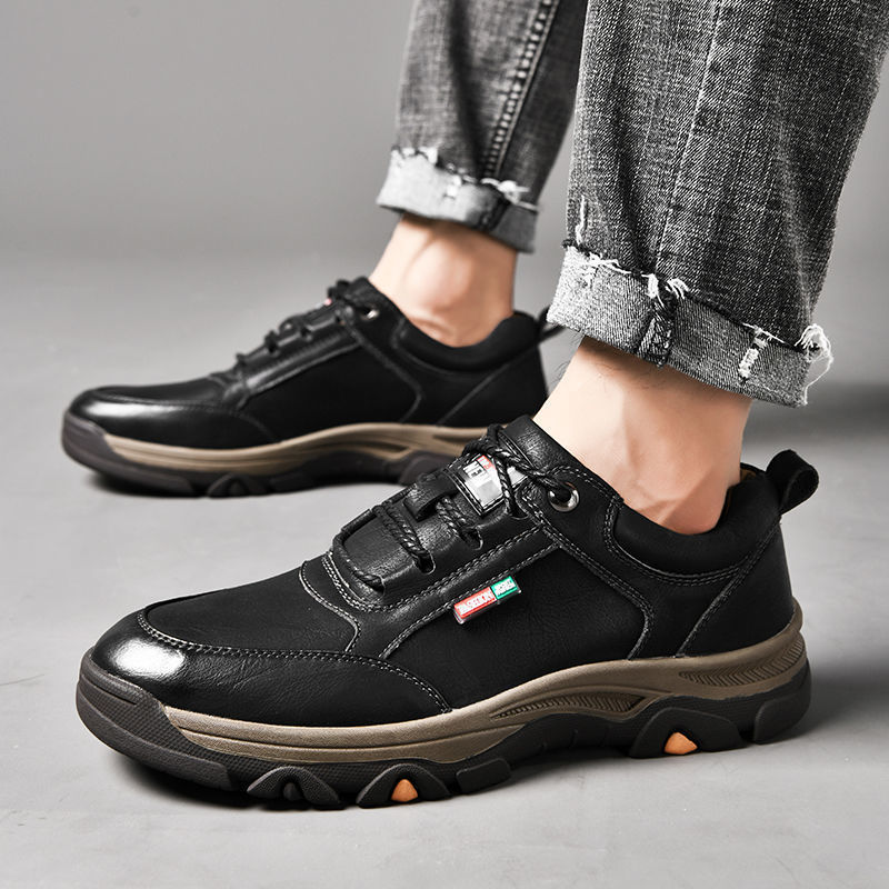 Men's British Style Round Toe Leather Shoes