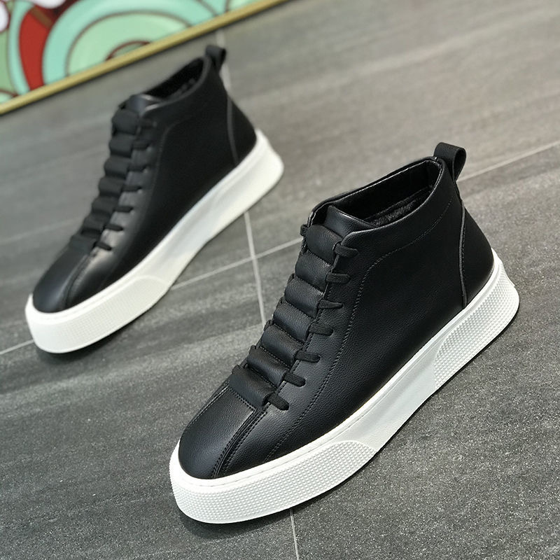 Male Leather High-top Platform Casual Shoes foto 3