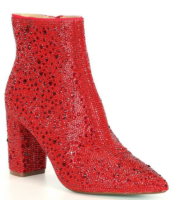 Rhinestone Pointed Toe Fashion Ankle Boots foto 2