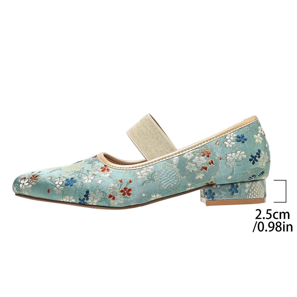 Chunky Heel Embroidery Women's Pumps foto 4
