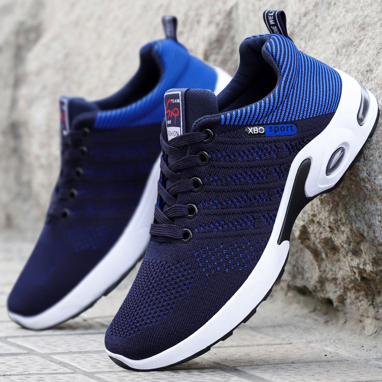 Fashion Mesh Shoes With Striped Design Men Outdoor Breathable Lace-up Sneakers Csual Lightweight Running Sports Shoes For Men foto 4